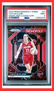 Caitlin Clark RC 2024 Prizm Monopoly #27 Red Classic Icon PSA 9 Mint Indiana - Bild 1 von 5