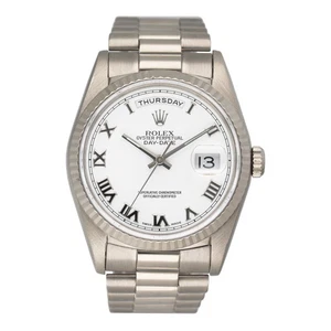 Rolex Day Date 18239 weißes römisches Zifferblatt Herrenuhr mit Box - Bild 1 von 9