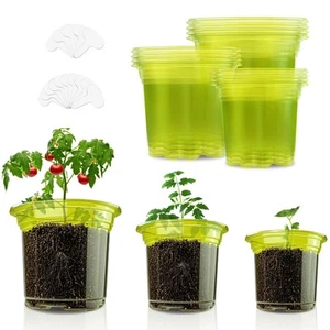 Green Nursery Pots for Plants 5/4/3.5 Inch 12pcs Durable Plastic Orchid Pots ... - Picture 1 of 7