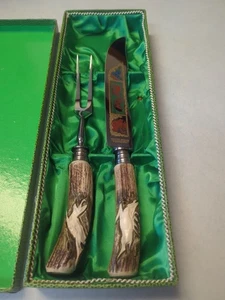 Vintage Walter Willms Geweihgriff Schnitzset in Box Soungen Germany Messer - Bild 1 von 11