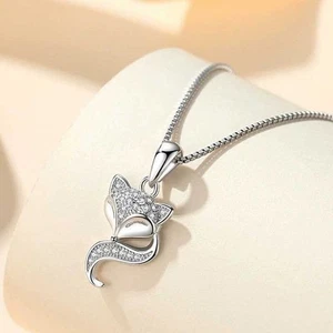 Fuchs Unikat Design Schlüsselbein Kette Anhänger Halskette für bezauberndes A - Bild 1 von 7