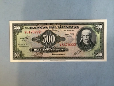 BILLETE DE 500 PESOS MÉXICO 1978 MORELOS CDI MÉXICO Foto 1 de 2