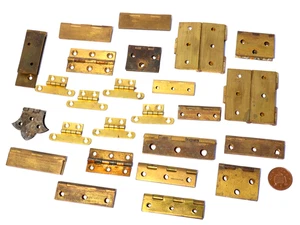 25 x Brass Metal Hinges for Clock Cases Boxes Restorers Spares & Repairs #LCC11 - Picture 1 of 9