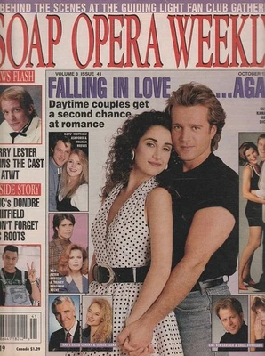Soap Opera Weekly Oct 13, 1992 MELINA KANAKAREDES-FRANK DICOPOULOS-GUIDING LIGHT - Image 1 of 4