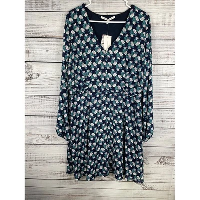 Mini Vestido Floral Collective Concepts Azul Marino XXL Manga Larga Cuello en V NUEVO Caprichoso Foto 1 de 4