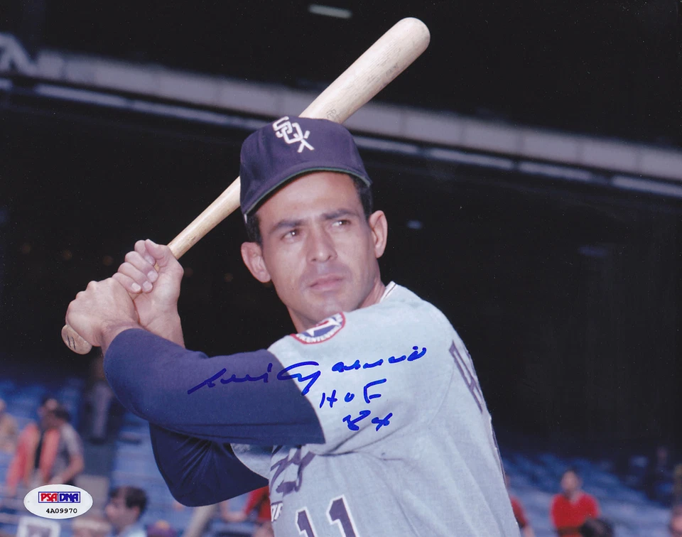 Luis Aparicio SIGNED 8x10 Photo + HOF 84 White Sox ITP PSA/DNA AUTOGRAPHED  - Image 1 of 1