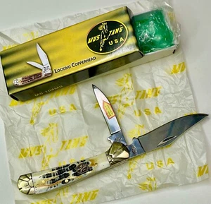 MUSTANG USA  3.25"  MOJAVE BONE  2-Blade  LOCKING COPPERHEAD  --  ((NEW)) in BOX - Picture 1 of 23