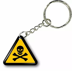 Keychain key ring keyring car motorcycle poison warning label jdm tuning - Picture 1 of 1