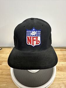Vintage New Era Pro Model USA Made! NFL Shield Logo Snapback Hat Cap Black
