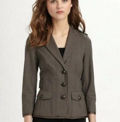 Blazer Chaqueta Militar Elizabeth and James Nuevo sin Etiquetas Botones Gris Forrado 4 S $425 Foto 1 de 4