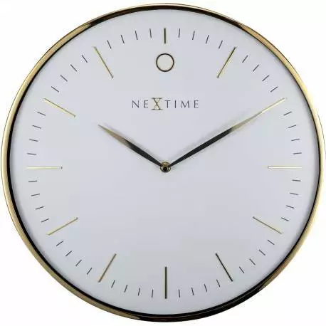 Boyle Home D?????cor Modern Stylish Designer Clock NeXtime Glamour - Gold/ White - Image 1 of 1