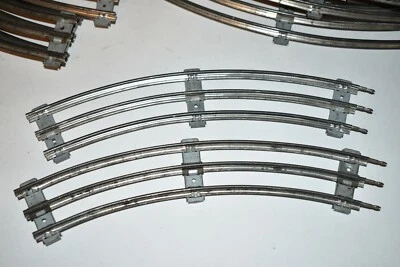 Lot of 2 Vintage ~ “O” Scale/Gauge 3 Rail Model Train Track Curve 10" Sections - Image 1 of 3