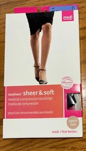 Mediven Sheer&Soft Compression Stockings Thigh Closed Toe Natural Sz IV 15-20 - Picture 1 of 3