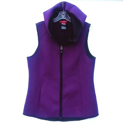 Gerry Women's Performance Vest L/G Purple Black Hooded Sleeveless Full Zip Close - Image 1 of 4