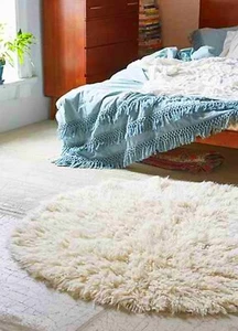 PREMIUM ROUND FLOKATI RUGS | 100% WOOL | FLUFFY SHAG PILE | GREEK FLOKATI RUG - Picture 1 of 10