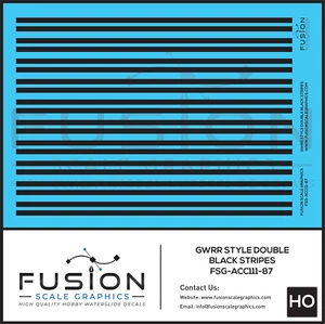 HO Scale Genesee and Wyoming Style Double Black Stripes Decal Set - Picture 1 of 1