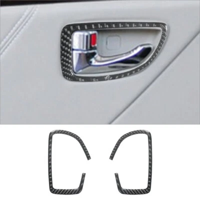 Cubierta de manija de puerta trasera interior de fibra de carbono para Hyundai Azera 2006-2011 Foto 1 de 4