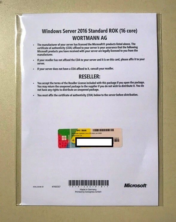 MS Windows Server 2016 Standard OEM Vollversion (MUI) 16 Core - Bild 1 von 1