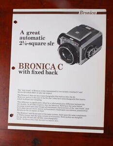 BRONICA C DEALER NOTEBOOK PAGE BR-325/216594
