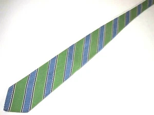Faconnable Herren Krawatte Krawatte grün blau gestreift Rautenplatte 61" lang - Bild 1 von 5