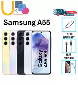Samsung Galaxy A55 5G Mobile Phone 256GB 128GB 8GB Awesome Navy Lilac 2024 Model - Picture 1 of 77
