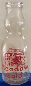 Meadow Gold Pasteurized Silver Seal Cream Top Quart Milk Bottle 1945 - Picture 1 of 4