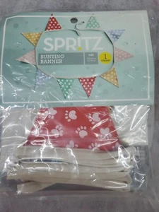 NEW Lot of 4 Dog Pet Paw Prints Bunting Banner Spr!tz Party Decor Animal Puppy  - Picture 1 of 6