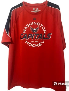 Washington Capitols NHL Majestic Adult XL Game Day Shirt Cool Base - Picture 1 of 6