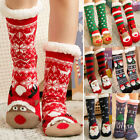 Female Printed Fluffy Fur Lined Socks Warm Thick Non-slip Floor Slipper Socks**↑