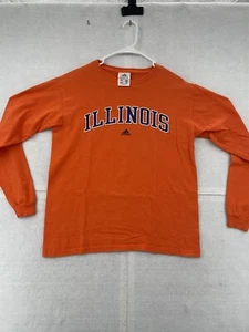 Camicia VINTAGE Illinois Fighting Illini giovane XL arancione manica lunga Adidas ragazzo - Foto 1 di 8