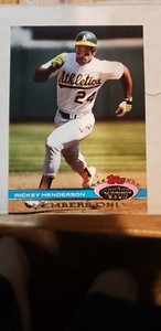 1992 Topps Stadium Club Members Only Rickey Henderson Leads AL In 11 Thefts 