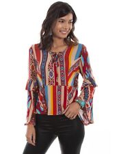 Scully Western Shirt Womens L/S Aztec Blouse Serape F0_HC517