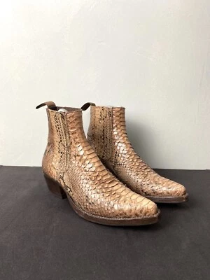 Raro! Stivali da cowboy vintage Tony Mora Western in pelle di serpente taglia US6 36 - Immagine 1 di 4