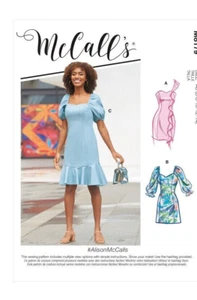 McCall's Nähmuster M8179 Gr. 16-24 UNGESCHNITTEN Kleid ohne Umschlag VERFOLGT - Bild 1 von 3