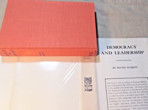 DEMOCRACY AND LEADERSHIP by Irving Babbitt HC/DJ VG/VG 1962 - Picture 1 of 11
