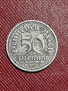 Germany Weimar Republic 1921-F 50 Pfennig. Aluminum. KM# 27 - Picture 1 of 2