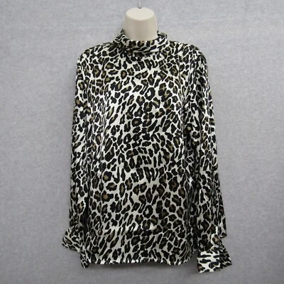 Blusa Top Blusa Mujer Liz Baker Talla 14 Negra Manga Larga Fluido Pullover Foto 1 de 4