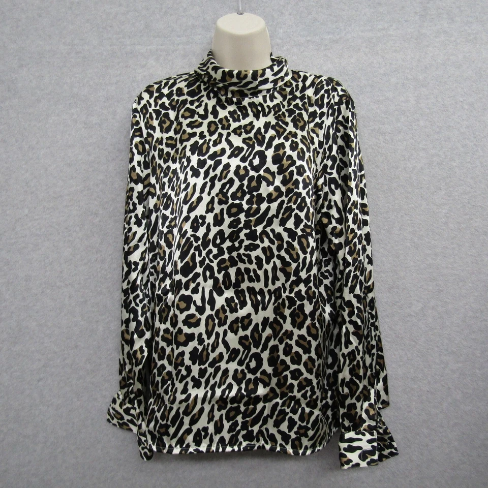 Blusa Top Blusa Mujer Liz Baker Talla 14 Negra Manga Larga Fluido Pullover Foto 1 de 4