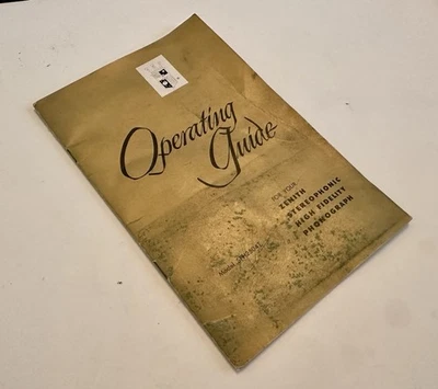 Zenith Stereophonic Phonograph Operating Guide Cobra Arm V of M Record Player  - Image 1 of 4