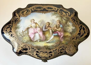 Antiguo aparador de porcelana estilo Sevres X-grande pintado a mano rococó - Imagen 1 de 22
