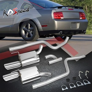 4'' SS Dual Muffler Tip Cat back Exhaust System for 05-10 Ford Mustang 4.0L V6 - Bild 1 von 5