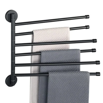 Swivel Towel Rack,Folding 6 Arms Hand Towel Bars Towel Hanger for Bathroom,Wa... - Image 1 of 4
