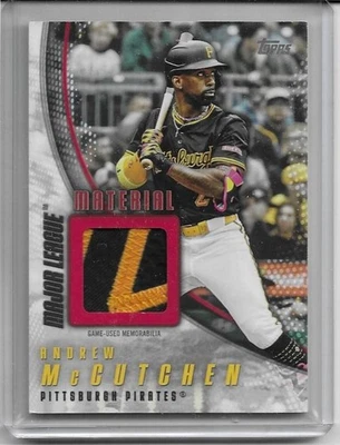 Parche de camiseta roja con material de liga mayor Andrew McCutchen Topps Update 2025 #'d 4/5 Foto 1 de 2