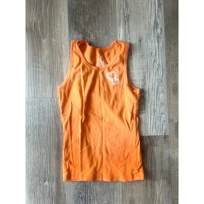 Girls Orange Tank Top Hearts Graphic The Children's Place Size L 10 12 - Image 1 of 3