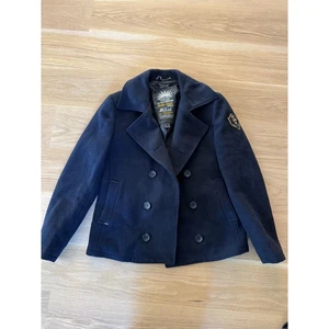 Mens Scotch & Soda Navy Wool Peacoat Size Large - Picture 1 of 8