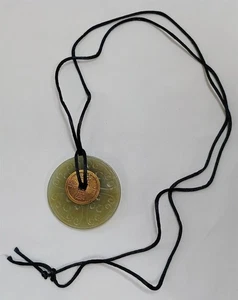 Collar de jade chino vintage con monedas Bi disco - Imagen 1 de 7