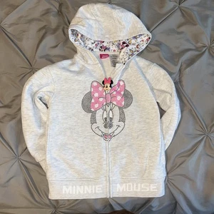 Disney Girls Minnie Mouse Full Zip Hoodie Size 7 - Picture 1 of 9