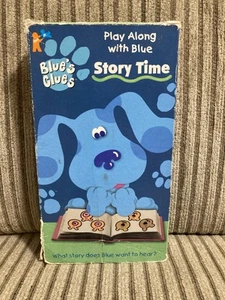 Blues Clues Story Time VHS 1998 Play Along With Blue Nick Jr Orange Tape Movie - Imagen 1 de 2