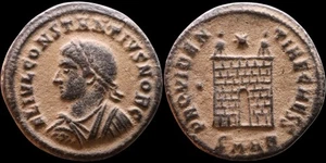 Constantius II as Caesar, Antioch campgate Ancient Roman coin AE3. #1669 - Picture 1 of 1