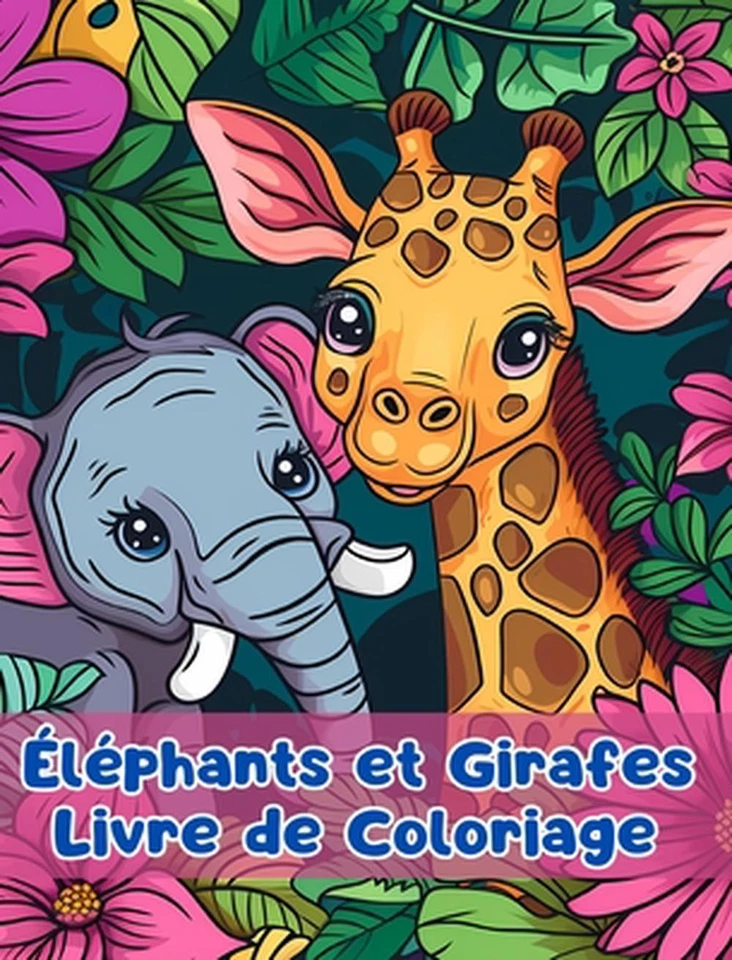 Livre de Coloriage sur les lphants et les Girafes: Pages de Coloriage d'?l?phant - Image 1 of 1